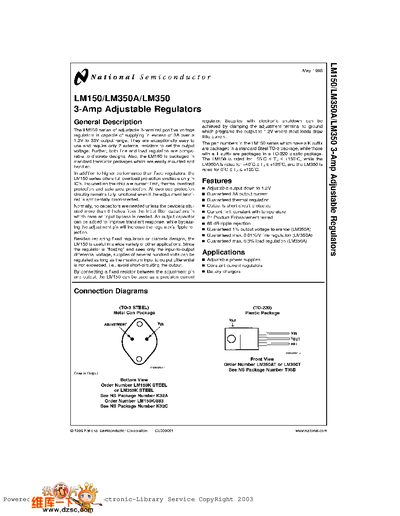 National Semiconductor LM150 Datasheet