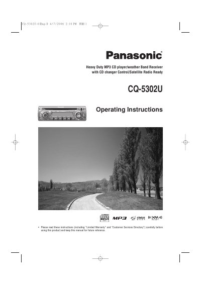 Panasonic CQ-5302U Operating Instructions - cover page