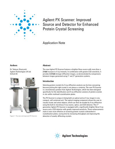 Agilent PX Scanner Application Note - cover page
