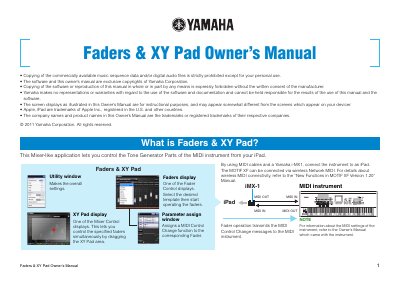 Yamaha Faders & XY Pad Owner's Manual - cover page
