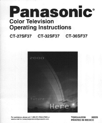 Panasonic CT-27SF37/32SF37/36SF37 Color Television Operating Instructions - cover page