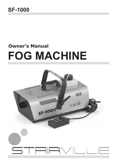 Fog Machines F-1000 Owner's Manual - cover page