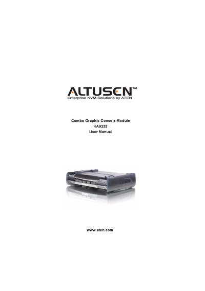 ATEN KA9233 User Manual - cover page
