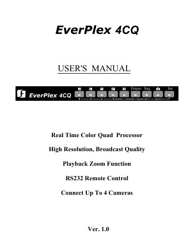 EverFocus Electronics Corp EP4CQ_manual - cover page