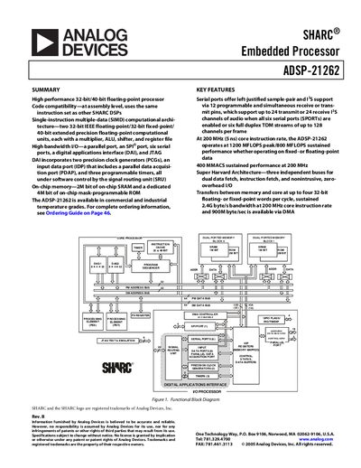 Analog Devices ADSP-21262 SHARC Embedded Processor Handbook