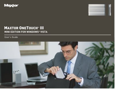 Maxtor OneTouch III Mini Edition Windows Vista User's Guide - cover page