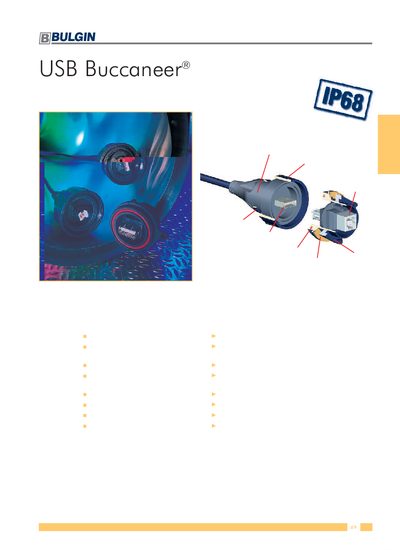 Bulgin USB Buccaneer IP68 Product Leaflet - cover page