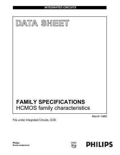 Philips 74HC/HCT/HCU HCMOS Family Datasheet - cover page