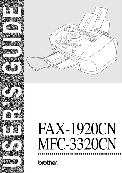 Brother FAX-1920CN/MFC-3320CN User's Guide - cover page