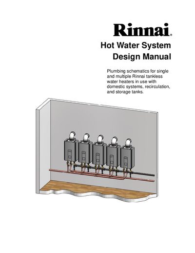 Rinnai Tankless Water Heater System Design Manual - cover page