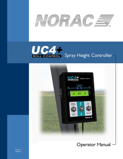 NORAC UC4+ Spray Height Controller Operator Manual - cover page