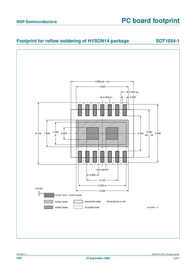 NXP SOT1054-1 PC Board Footprint Manual - cover page