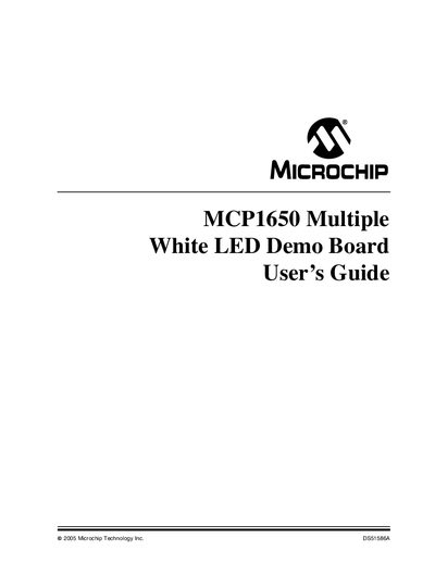 Microchip MCP1650 Multiple White LED Demo Board User Guide - cover page