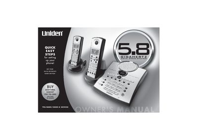Uniden TRU 5885/5885-2 SERIES user manual - cover page
