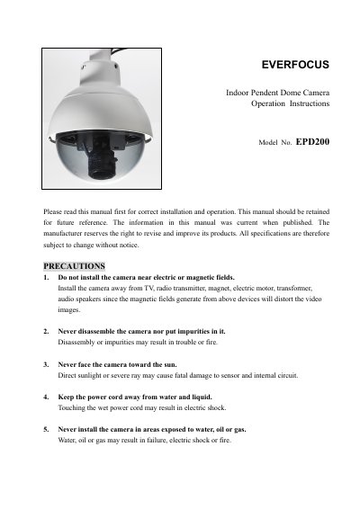 EverFocus EPD200A_manual - cover page