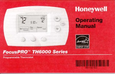 Honeywell TH6000 Series Thermostat User Manual - cover page