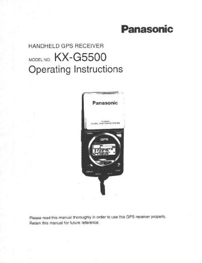 Panasonic KX-G5500 Handheld GPS Receiver Operating Instructions - cover page