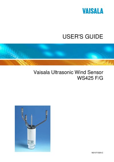 Vaisala WS425 F/G User Manual - cover page