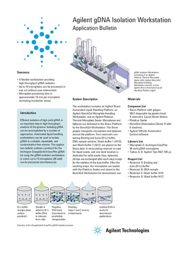 Agilent gDNA Isolation Workstation Application Bulletin - cover page