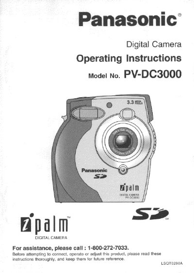 Panasonic PV-DC3000 Digital Camera Operating Instructions