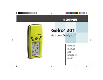 Garmin Geko 201 User Manual - cover page