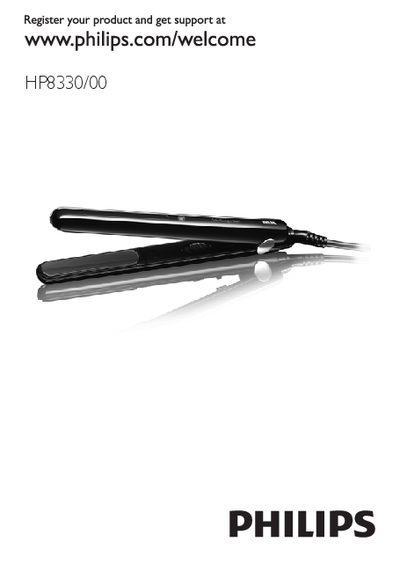 Philips HP8330/00 Hair Straightener User Manual - cover page