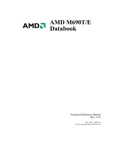AMD M690T/E Databook Technical Reference Manual - cover page