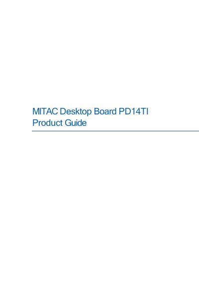 MITAC PD14TI Desktop Board User Guide - cover page