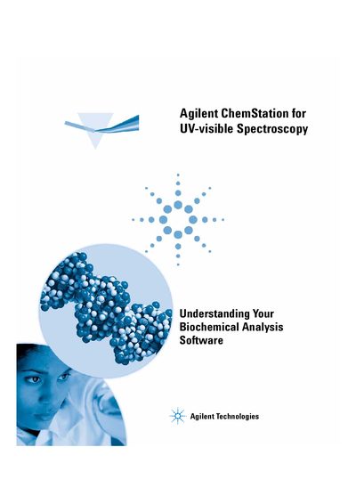 Agilent ChemStation for UV-visible Spectroscopy Understanding Your Biochemical Analysis Software User Guide - cover page