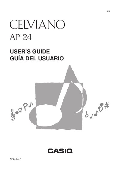 Casio AP-24 Digital Piano User's Guide - cover page