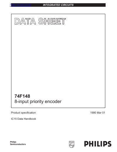 Philips 74F148 Integrated Circuit Datasheet - cover page