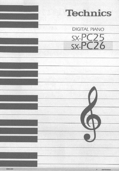 Technics SX-PC25 / SX-PC26 Digital Piano User Manual - cover page