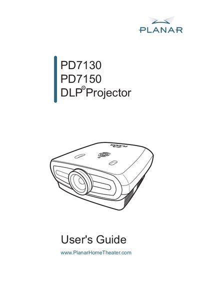 Planar PD7130/PD7150 DLP Front Projector User Manual