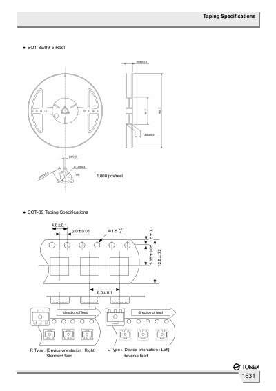 Torex SOT-89/89-5 Taping Specifications - cover page