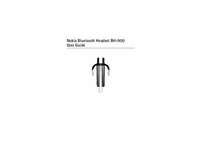Nokia BH-900 Bluetooth Headset User Guide