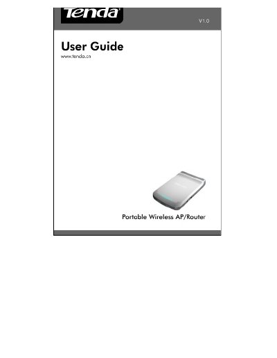 Tenda W150M Portable Wireless AP/Router User Guide - cover page