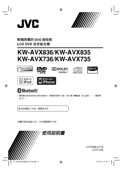 Victor KW-AVX836/KW-AVX835 User Manual - cover page