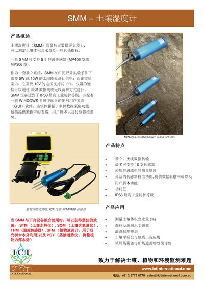 ICT International SMM Soil Moisture Meter User Manual - cover page