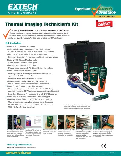EXTECH M0280-RK-I7 Thermal Imaging Technician's Kit Product Datasheet - cover page