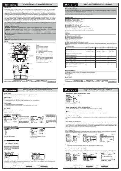FrSky Taranis X9 Lite User Manual - cover page
