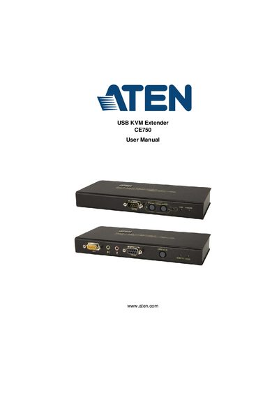 ATEN CE750 USB KVM Extender User Manual