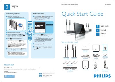 Philips HTS9800W Home Theater System Quick Start Guide