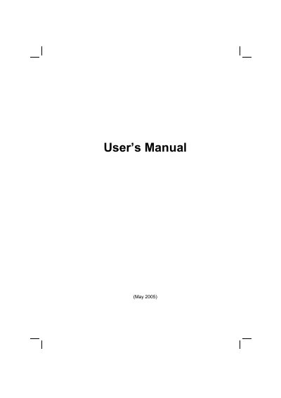 Part Number 5615 6809 0013 R00 Notebook Computer User's Manual - cover page