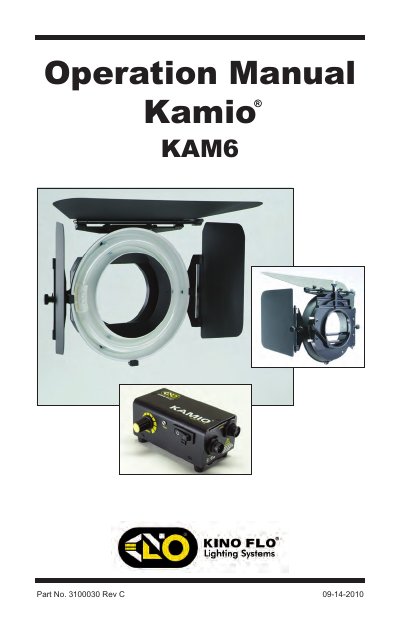 Kino Flo KAM6 Ring-Light and Matte Box Operation Manual - cover page