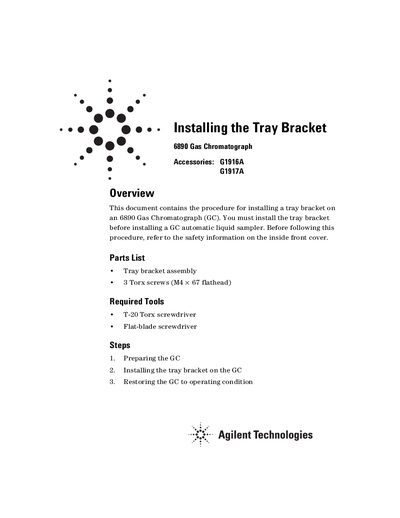 Agilent 7673 ALS Installation Guide (G1512-90197) - cover page