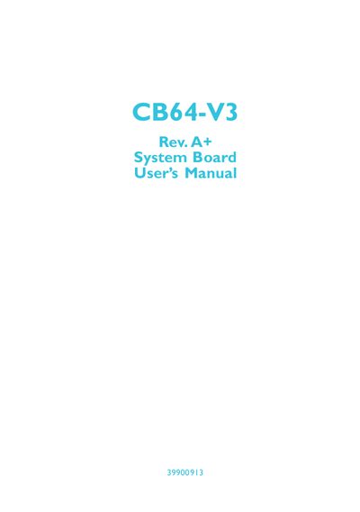 CB64 CB64-V3 System Board User Manual