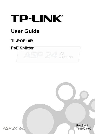TP-LINK TL-POE10R PoE Splitter User Guide