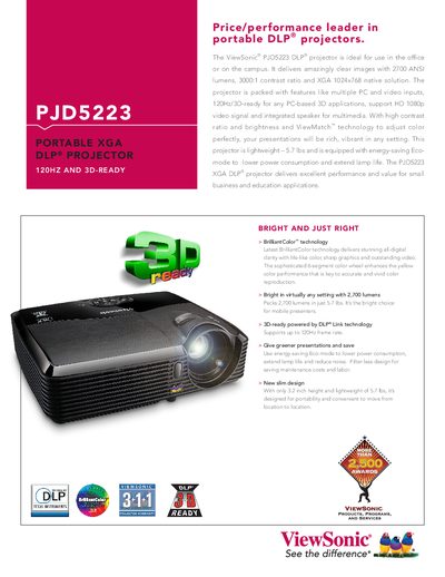 ViewSonic PJD5223 Projector User Manual - cover page