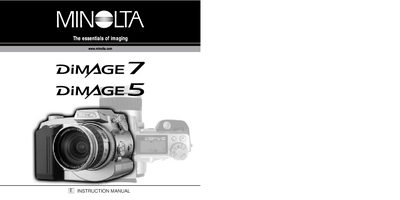Minolta DiMAGE 7/5 User Manual - cover page