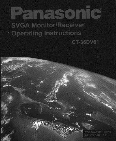 Panasonic CT-36DV61 SVGA Monitor Operating Instructions - cover page